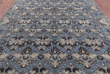 Grey William Morris Handmade Wool Rug - 9' 2" X 12' 2" - Golden Nile