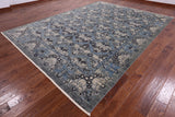 Grey William Morris Handmade Wool Rug - 9' 2" X 12' 2" - Golden Nile