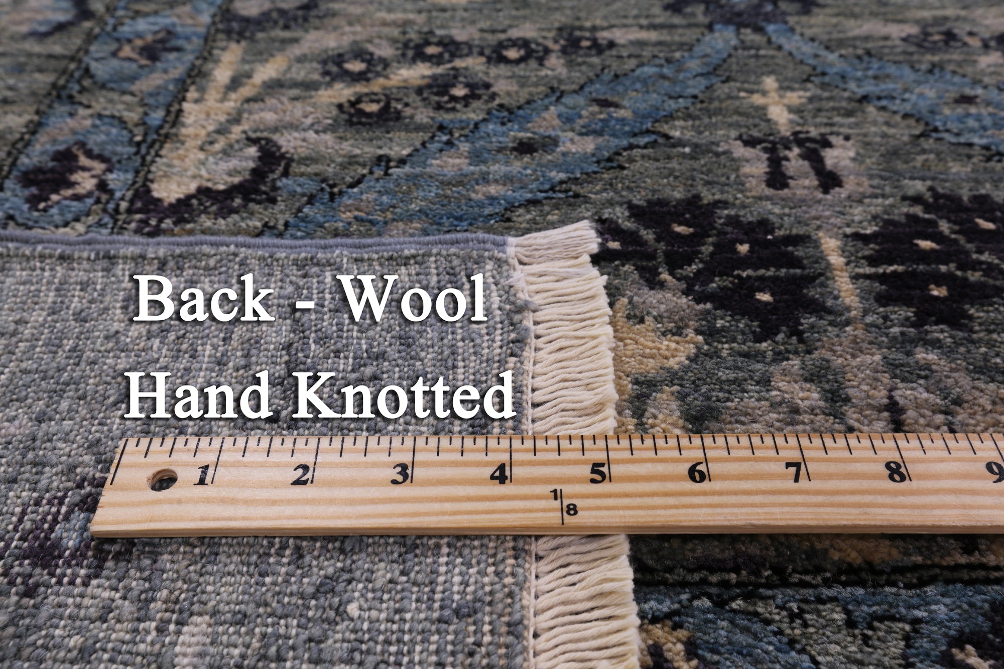 Grey William Morris Handmade Wool Rug - 9' 2" X 12' 2" - Golden Nile