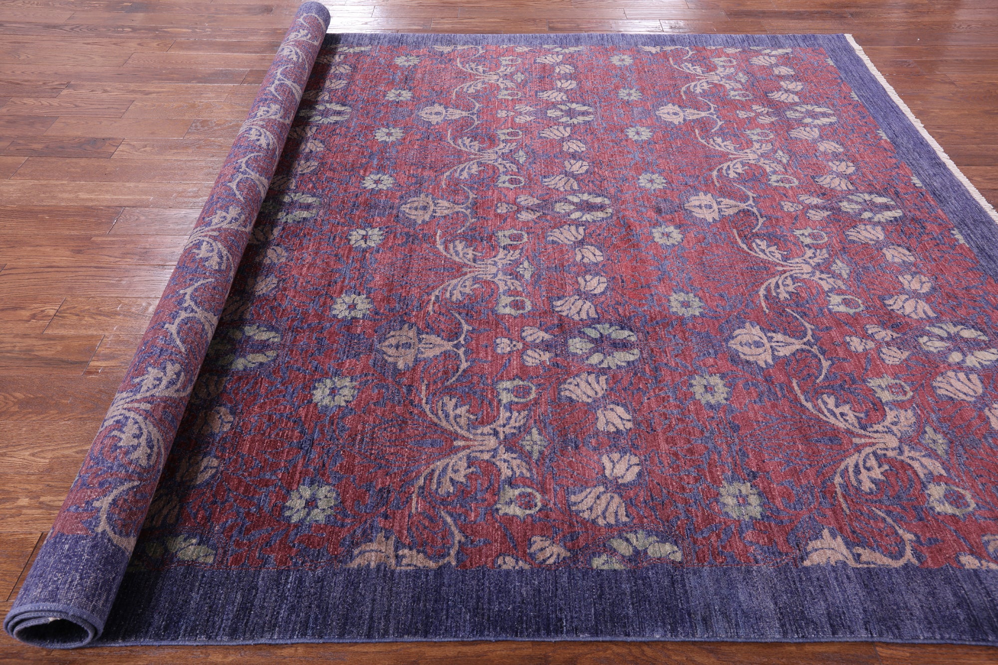 William Morris Hand Knotted Wool Rug - 8' 1" X 9' 10" - Golden Nile