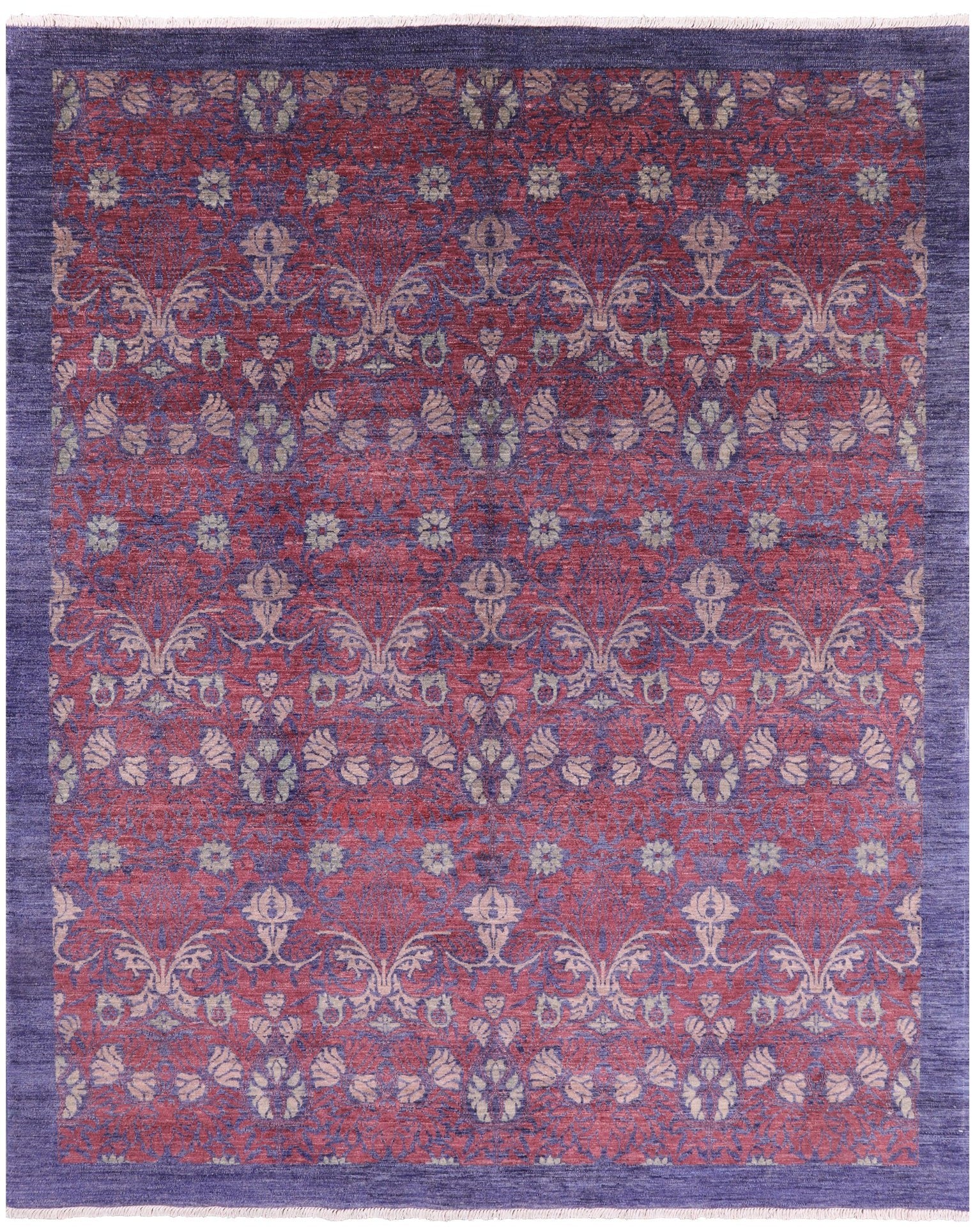 William Morris Hand Knotted Wool Rug - 8' 1" X 9' 10" - Golden Nile