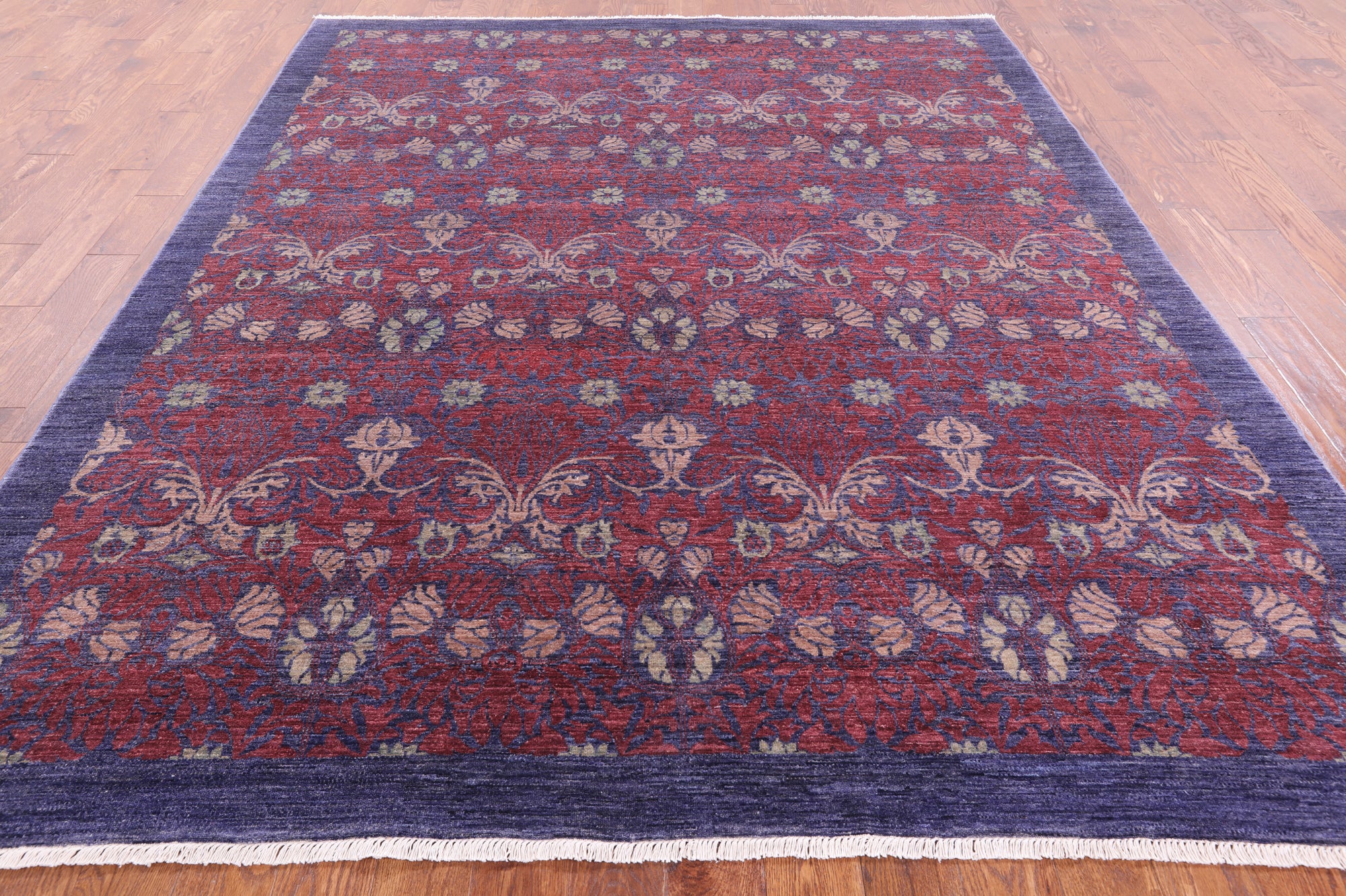 William Morris Hand Knotted Wool Rug - 8' 1" X 9' 10" - Golden Nile