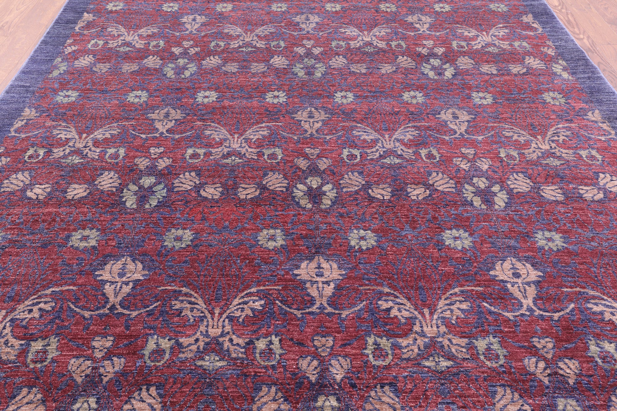 William Morris Hand Knotted Wool Rug - 8' 1" X 9' 10" - Golden Nile