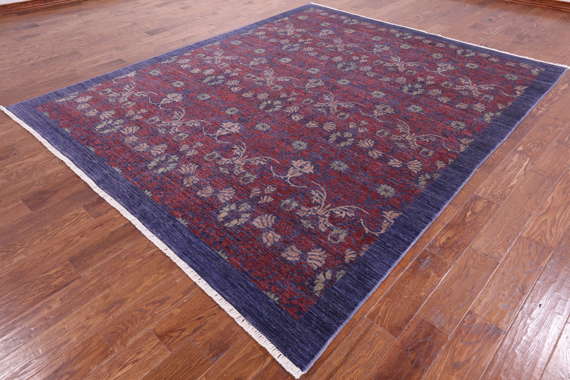 William Morris Hand Knotted Wool Rug - 8' 1" X 9' 10" - Golden Nile