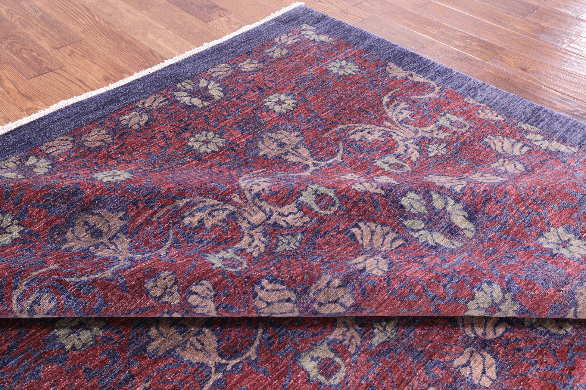 William Morris Hand Knotted Wool Rug - 8' 1" X 9' 10" - Golden Nile