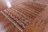 Khorjin Persian Gabbeh Handmade Wool Rug - 5' 8" X 8' 1" - Golden Nile