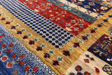 Tribal Persian Gabbeh Handmade Wool Rug - 4' 10" X 6' 7" - Golden Nile