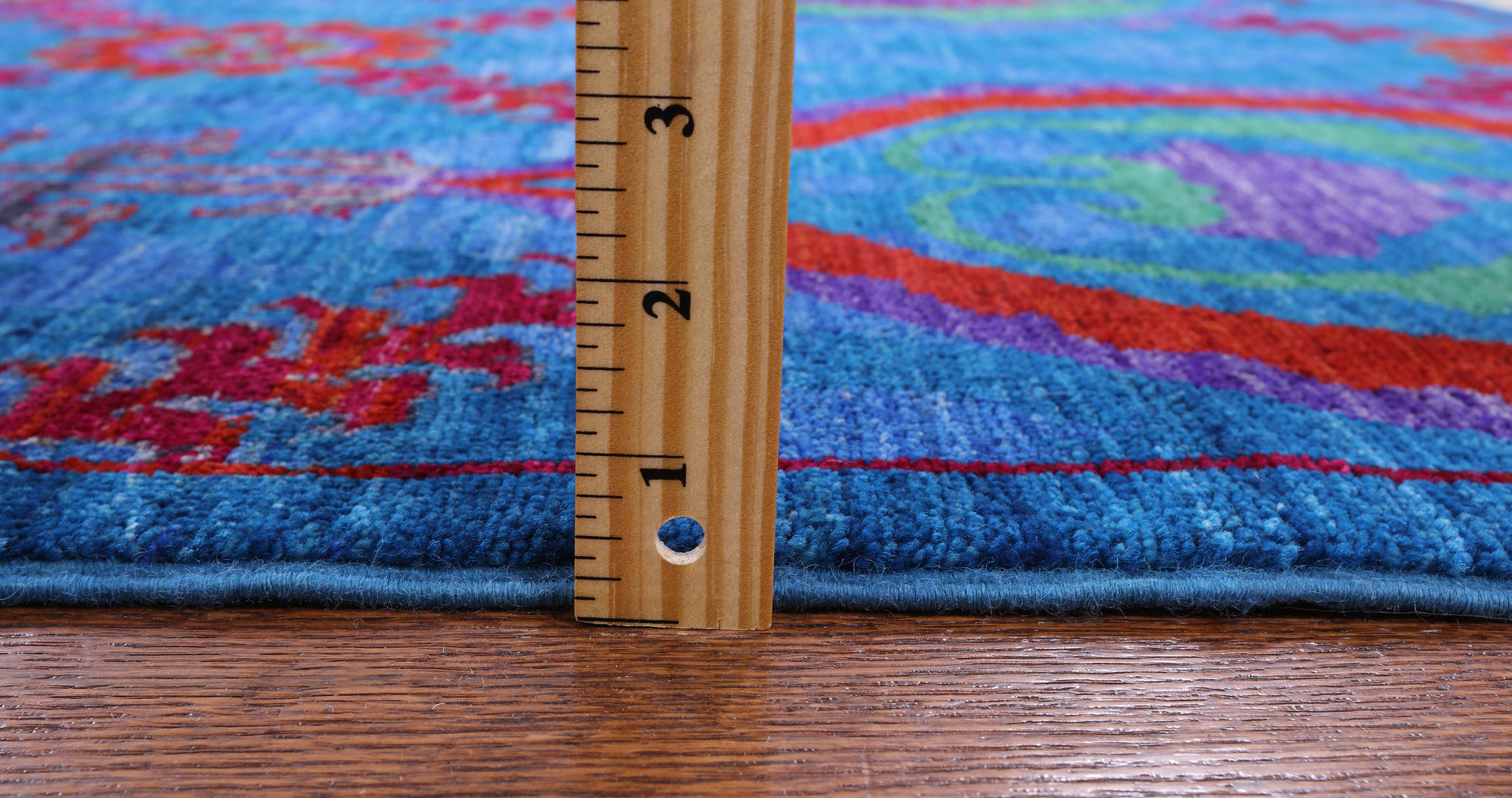 Blue Square William Morris Hand Knotted Wool Rug - 6' 1" X 6' 2" - Golden Nile