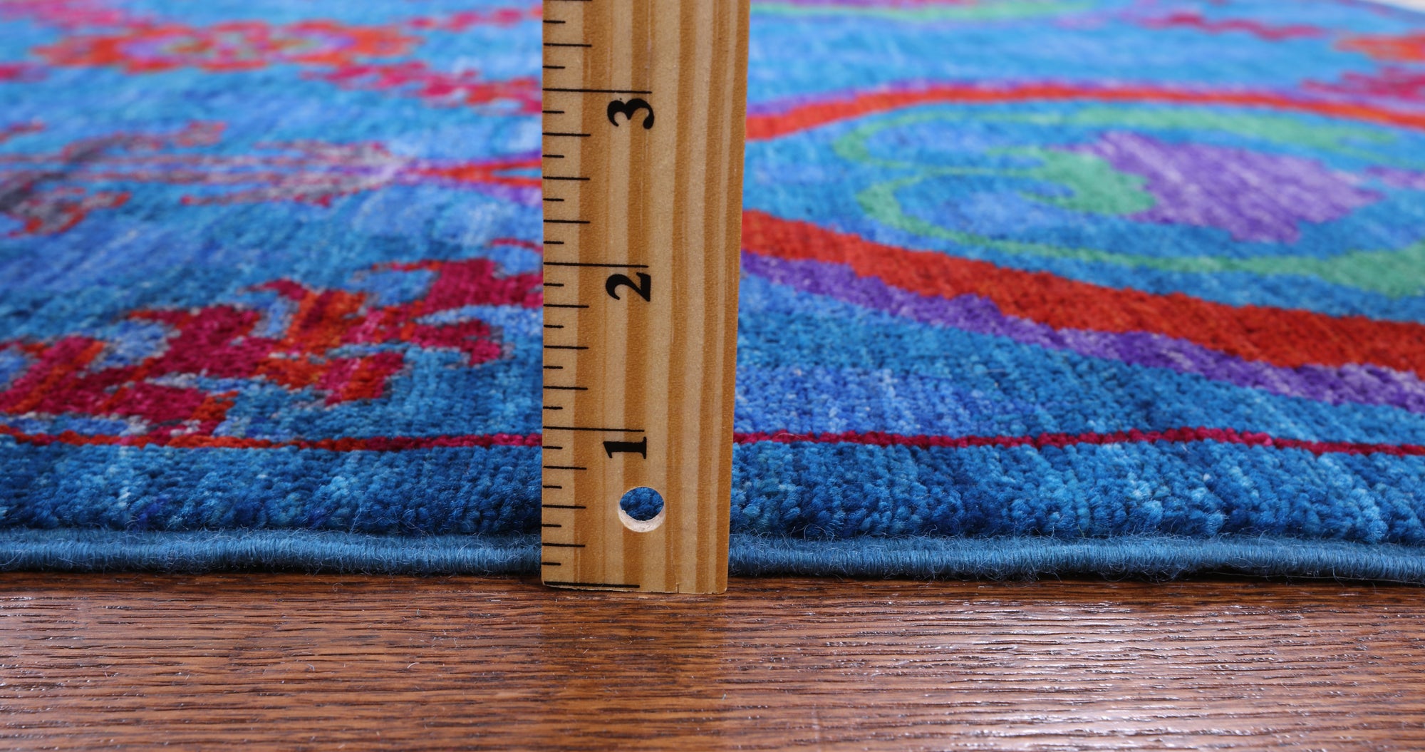 Blue Square William Morris Hand Knotted Wool Rug - 6' 1" X 6' 2" - Golden Nile