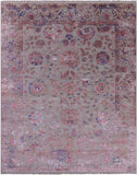 Grey Persian Hand Knotted Wool & Silk Rug - 8' 3" X 10' 0" - Golden Nile