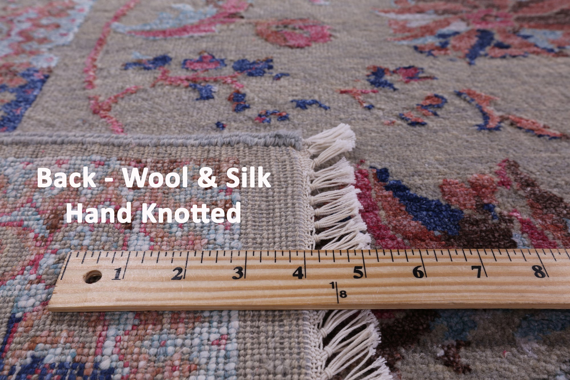 Grey Persian Hand Knotted Wool & Silk Rug - 8' 3" X 10' 0" - Golden Nile