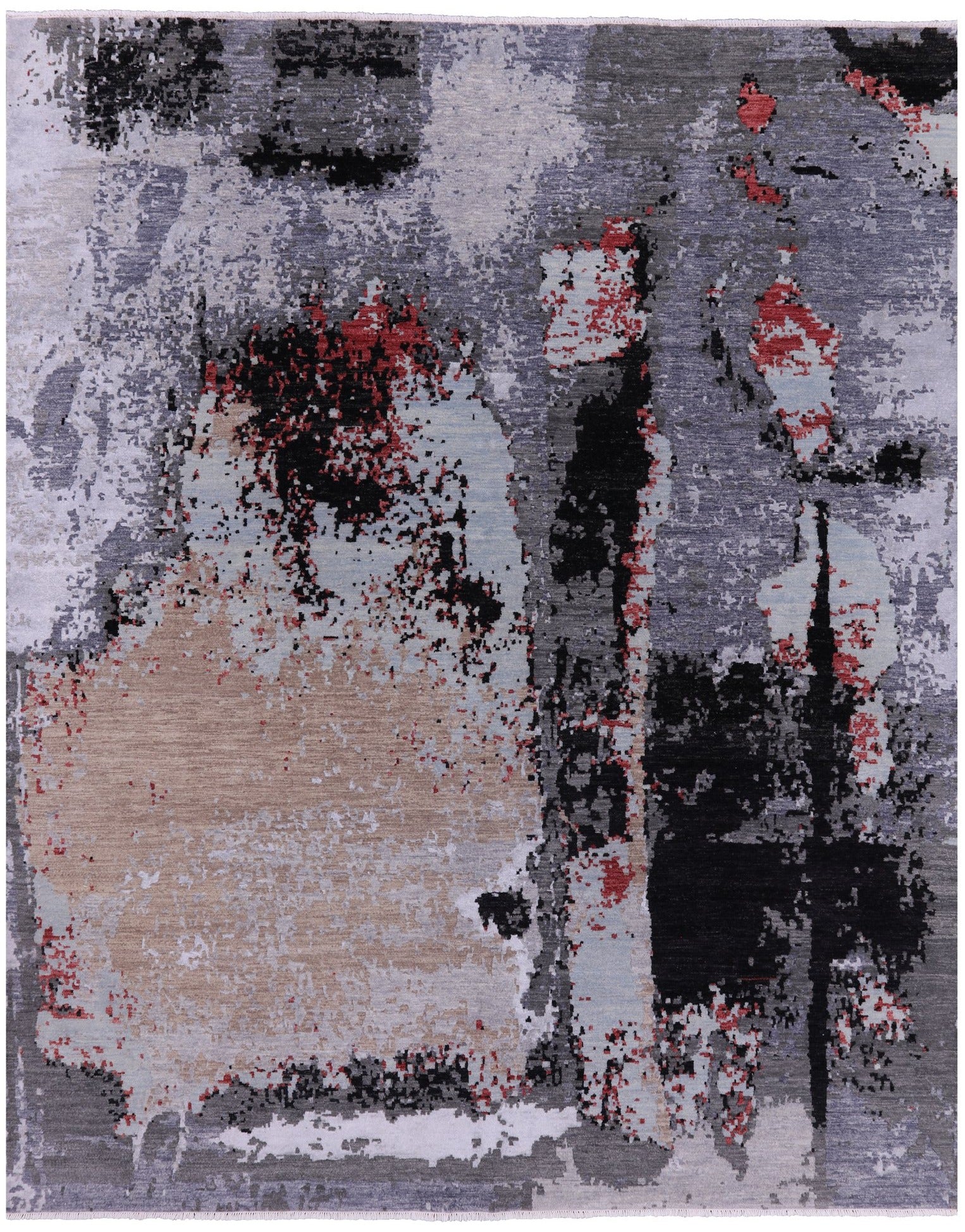 Modern Handmade Wool & Silk Rug - 8' 1" X 10' 1" - Golden Nile
