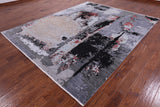 Modern Handmade Wool & Silk Rug - 8' 1" X 10' 1" - Golden Nile