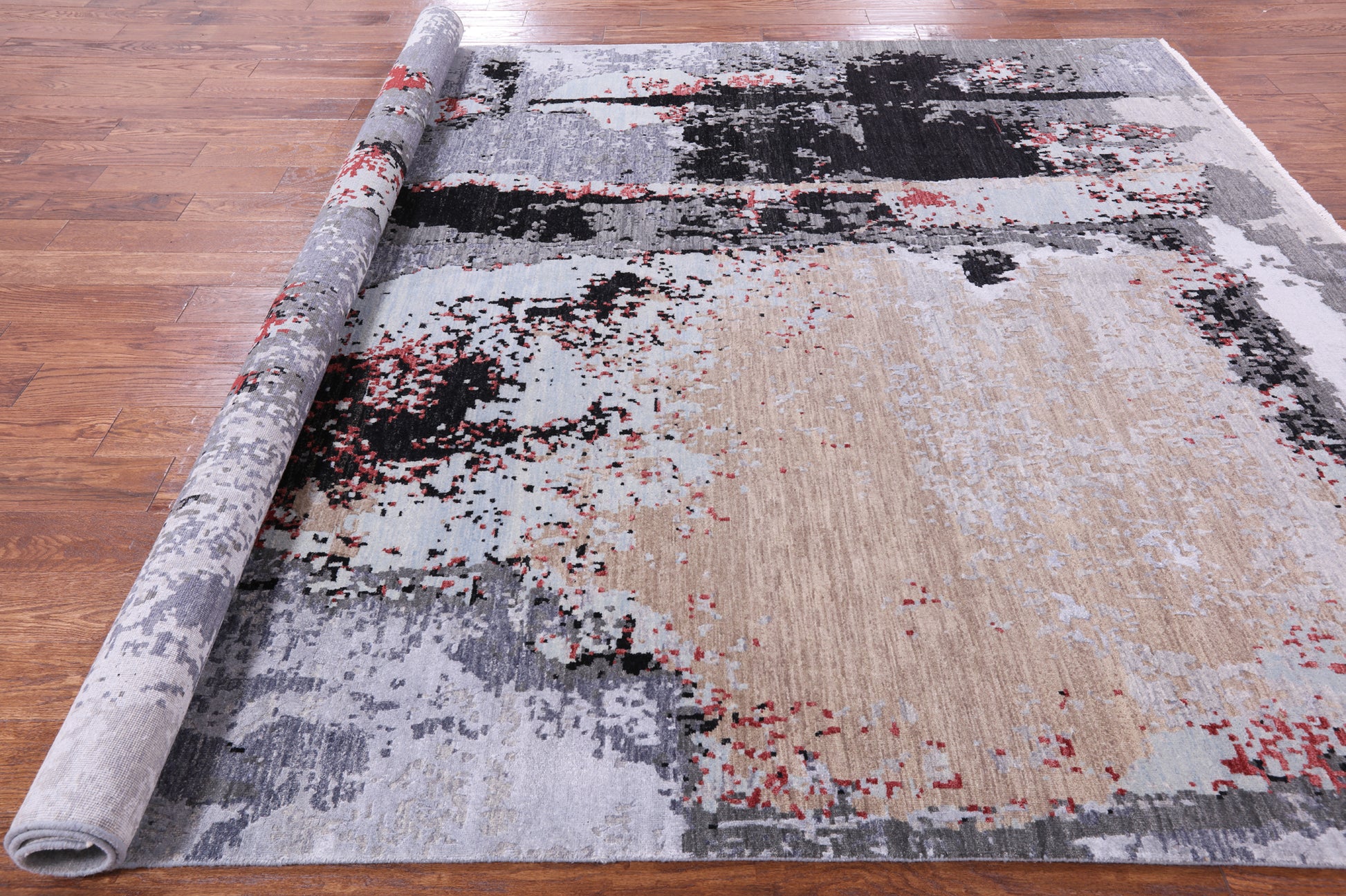 Modern Handmade Wool & Silk Rug - 8' 1" X 10' 1" - Golden Nile