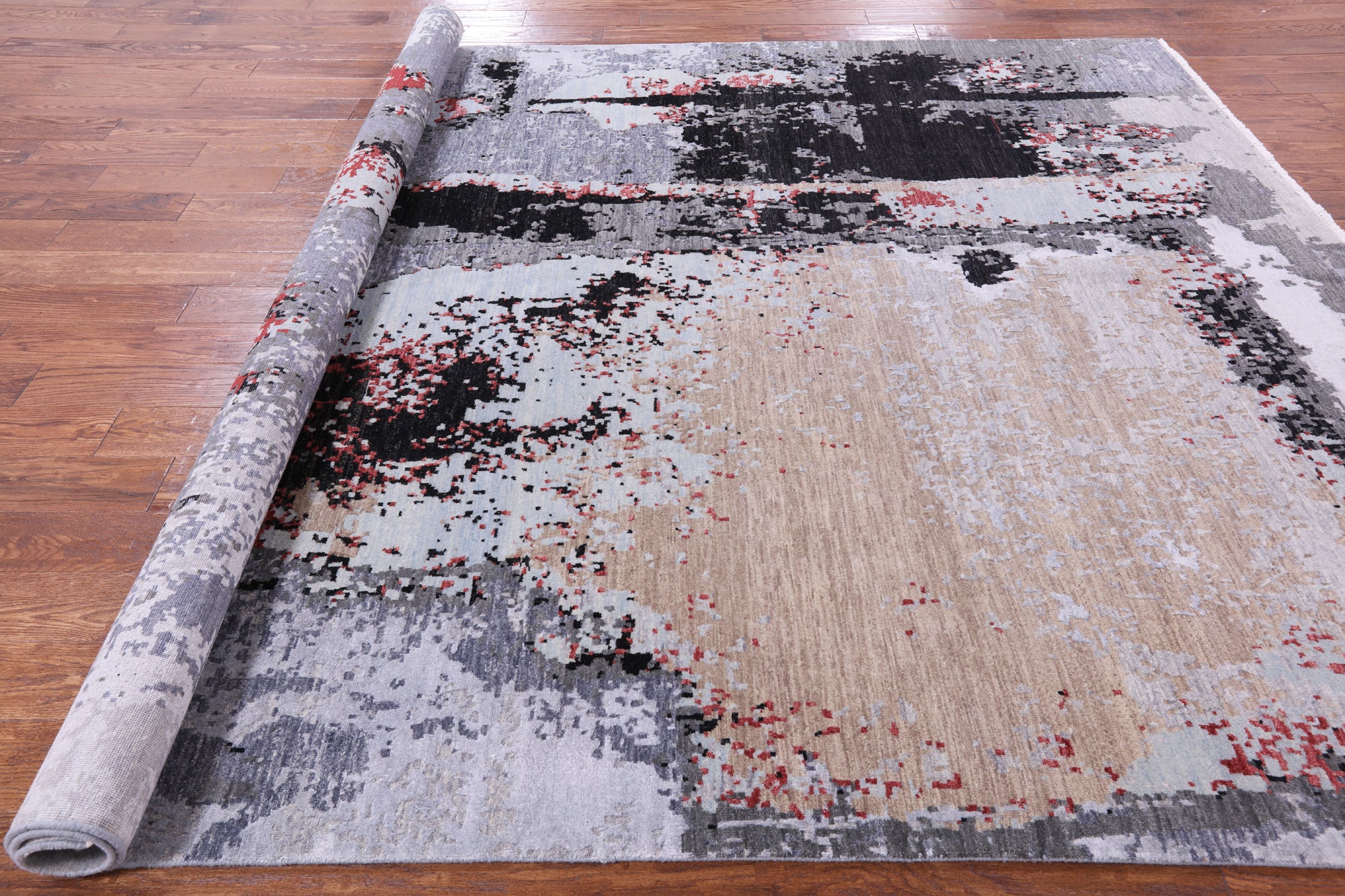 Modern Handmade Wool & Silk Rug - 8' 1" X 10' 1" - Golden Nile