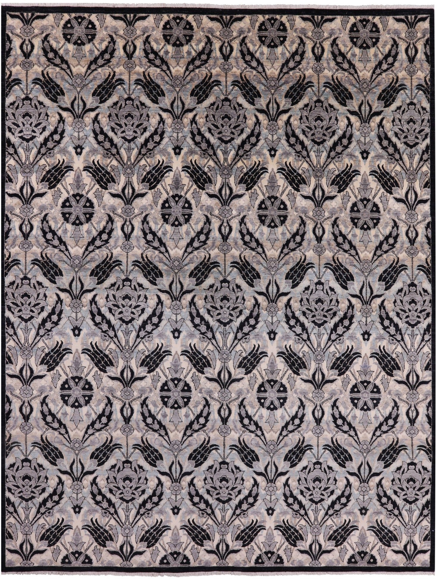 William Morris Handmade Wool Rug - 9' 3" X 11' 10" - Golden Nile