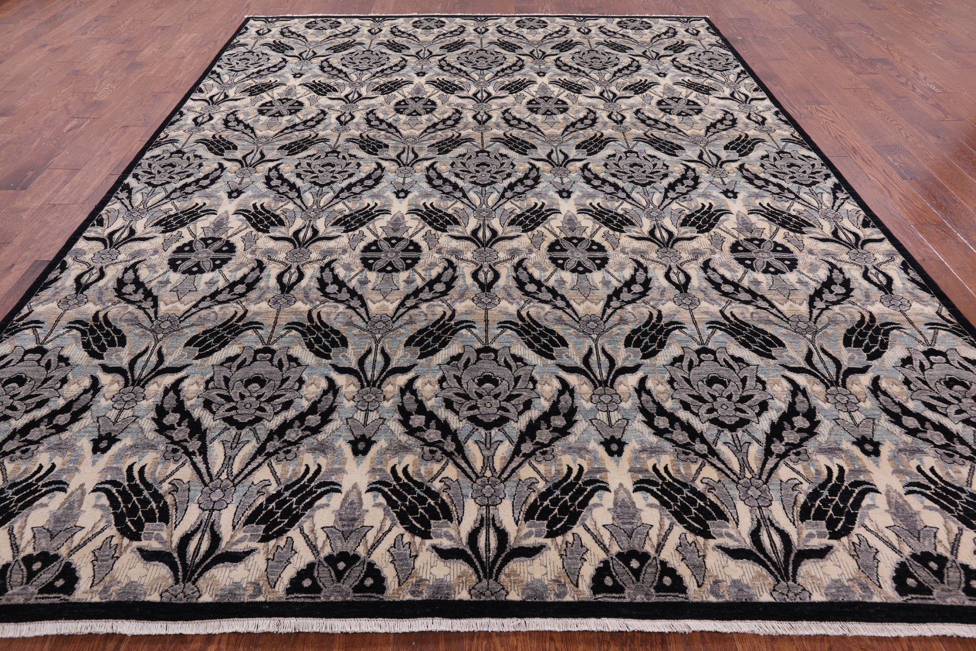 William Morris Handmade Wool Rug - 9' 3" X 11' 10" - Golden Nile