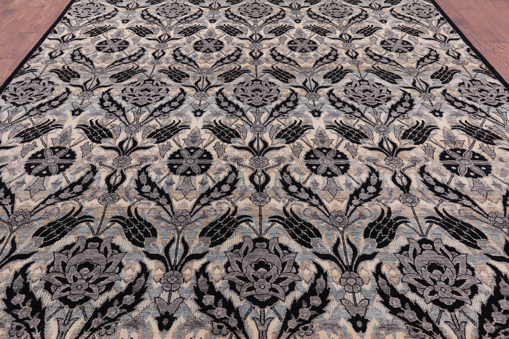 William Morris Handmade Wool Rug - 9' 3" X 11' 10" - Golden Nile