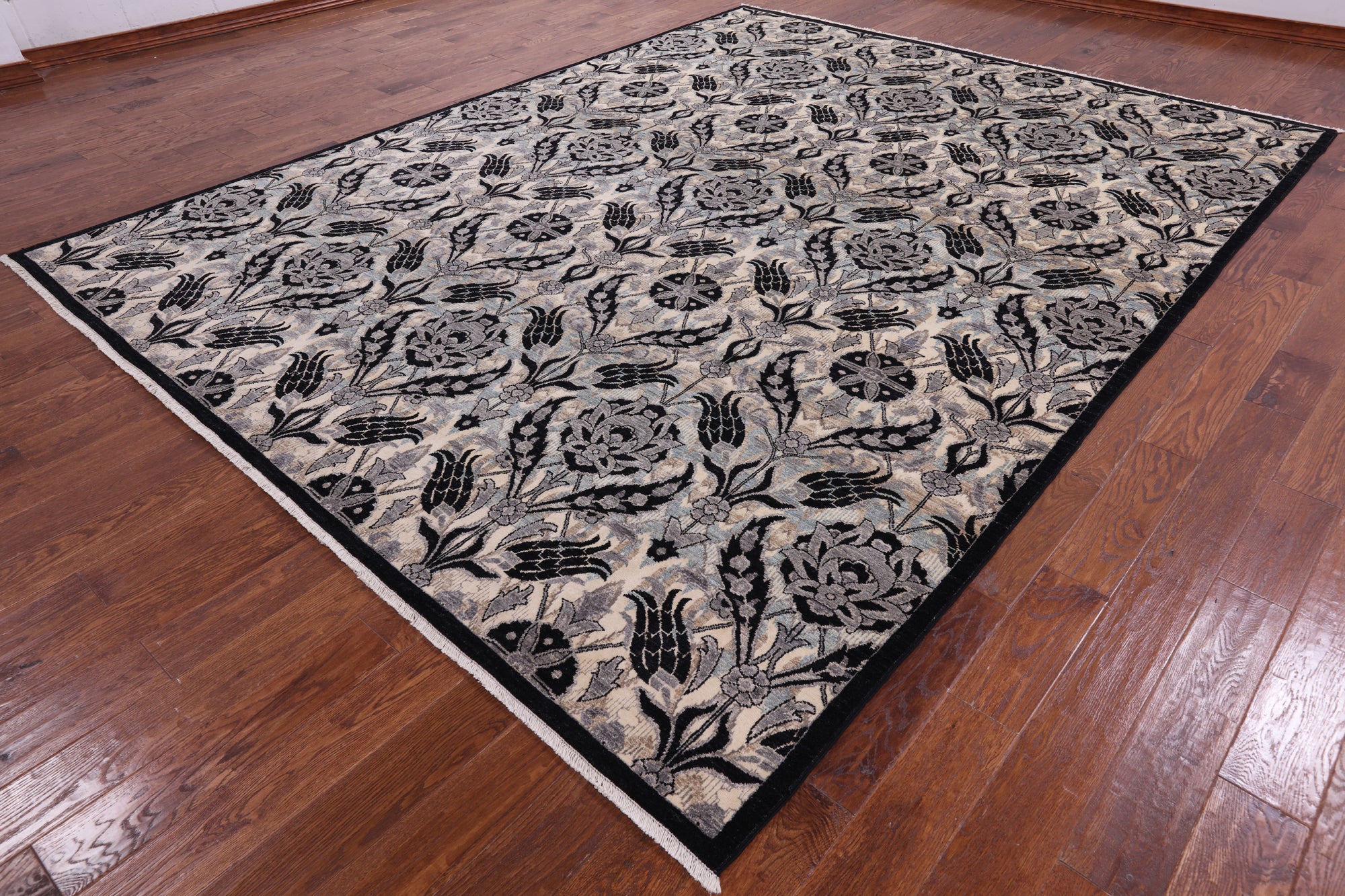 William Morris Handmade Wool Rug - 9' 3" X 11' 10" - Golden Nile