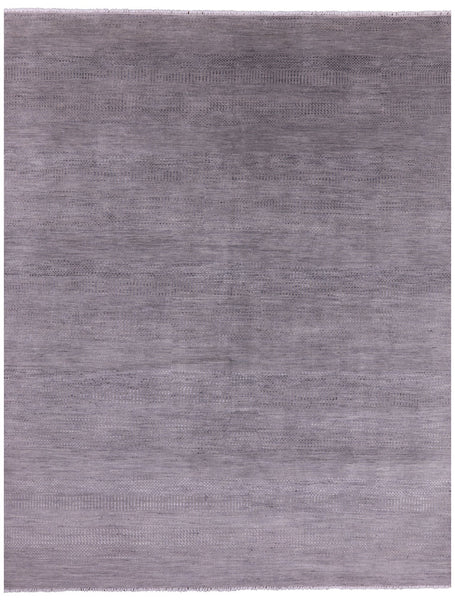 Grey Savannah Grass Handmade Wool & Silk Rug - 8' 1" X 10' 4" - Golden Nile