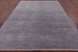 Grey Savannah Grass Handmade Wool & Silk Rug - 8' 1" X 10' 4" - Golden Nile