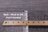 Grey Savannah Grass Handmade Wool & Silk Rug - 8' 1" X 10' 4" - Golden Nile