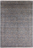 Grey William Morris Hand Knotted Wool Rug - 10' 2" X 14' 3" - Golden Nile