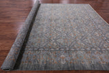 Grey William Morris Hand Knotted Wool Rug - 10' 2" X 14' 3" - Golden Nile
