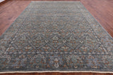 Grey William Morris Hand Knotted Wool Rug - 10' 2" X 14' 3" - Golden Nile