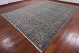 Grey William Morris Hand Knotted Wool Rug - 10' 2" X 14' 3" - Golden Nile