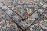 Grey William Morris Hand Knotted Wool Rug - 10' 2" X 14' 3" - Golden Nile