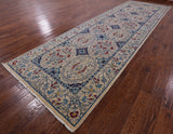 Ivory William Morris Handmade Wool Rug - 5' 6" X 17' 3" - Golden Nile