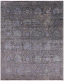 Grey Full Pile Overdyed Handmade Wool Rug - 8' 1" X 10' 1" - Golden Nile
