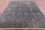 Grey Full Pile Overdyed Handmade Wool Rug - 8' 1" X 10' 1" - Golden Nile