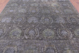 Grey Full Pile Overdyed Handmade Wool Rug - 8' 1" X 10' 1" - Golden Nile