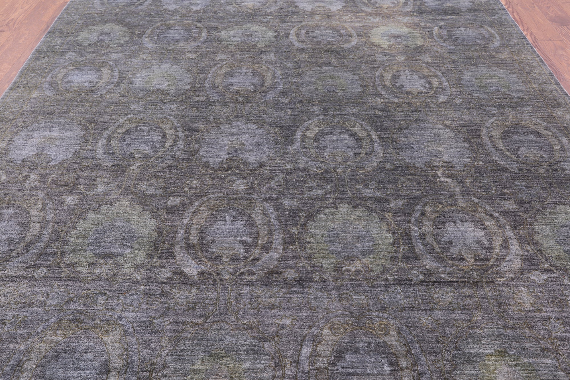 Grey Full Pile Overdyed Handmade Wool Rug - 8' 1" X 10' 1" - Golden Nile