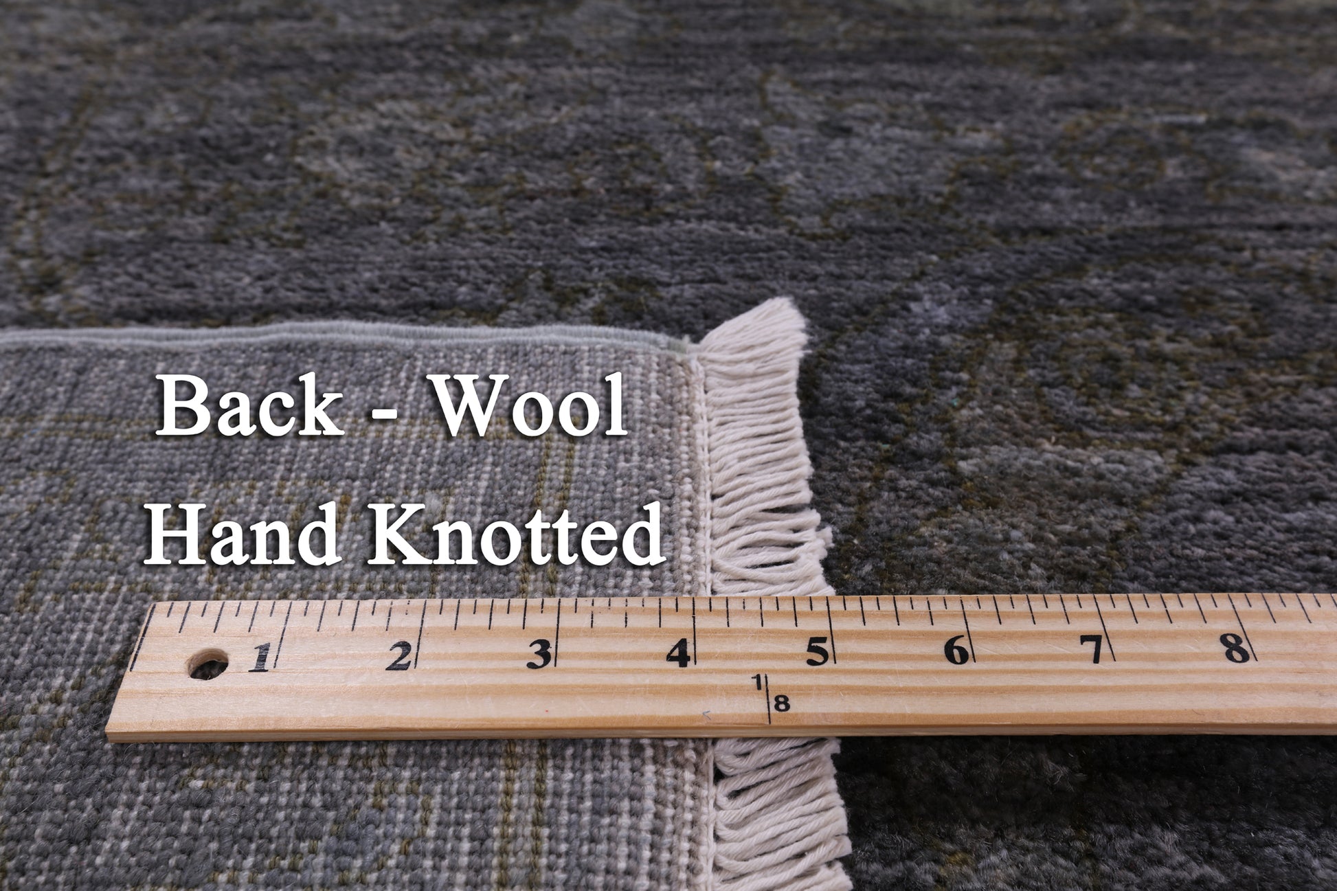 Grey Full Pile Overdyed Handmade Wool Rug - 8' 1" X 10' 1" - Golden Nile