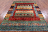 Tribal Persian Gabbeh Handmade Wool Rug - 5' 7" X 7' 9" - Golden Nile