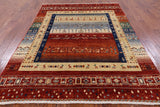Tribal Persian Gabbeh Handmade Wool Rug - 5' 10" X 7' 10" - Golden Nile