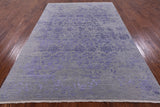 Grey Modern Handmade Wool & Silk Rug - 6' 1" X 9' 2" - Golden Nile