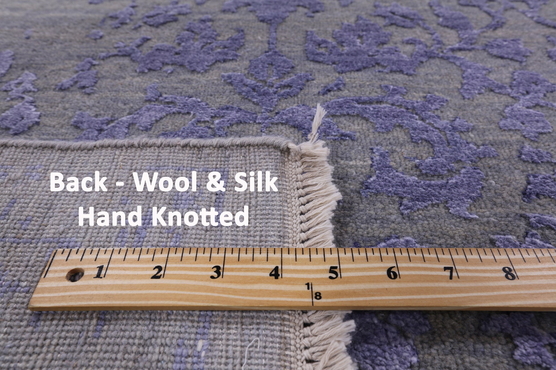 Grey Modern Handmade Wool & Silk Rug - 6' 1" X 9' 2" - Golden Nile