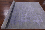 Grey Modern Handmade Wool & Silk Rug - 6' 1" X 9' 2" - Golden Nile