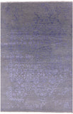 Grey Modern Handmade Wool & Silk Rug - 6' 1" X 9' 2" - Golden Nile