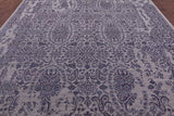 Grey Modern Handmade Wool & Silk Rug - 9' 0" X 11' 9" - Golden Nile