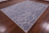 Grey Modern Handmade Wool & Silk Rug - 9' 0" X 11' 9" - Golden Nile