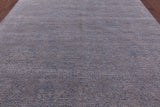 Grey Modern Hand Knotted Wool & Silk Rug - 8' 10" X 11' 10" - Golden Nile