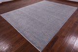 Grey Modern Hand Knotted Wool & Silk Rug - 8' 10" X 11' 10" - Golden Nile