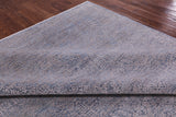 Grey Modern Hand Knotted Wool & Silk Rug - 8' 10" X 11' 10" - Golden Nile