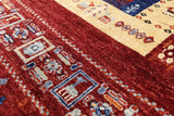 Tribal Persian Gabbeh Handmade Wool Rug - 6' 7" X 10' 0" - Golden Nile