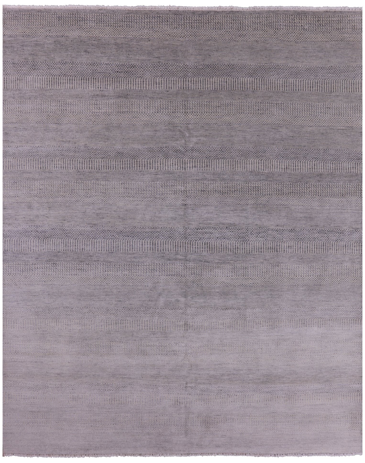 Grey Savannah Grass Handmade Wool & Silk Rug - 8' 2" X 9' 10" - Golden Nile